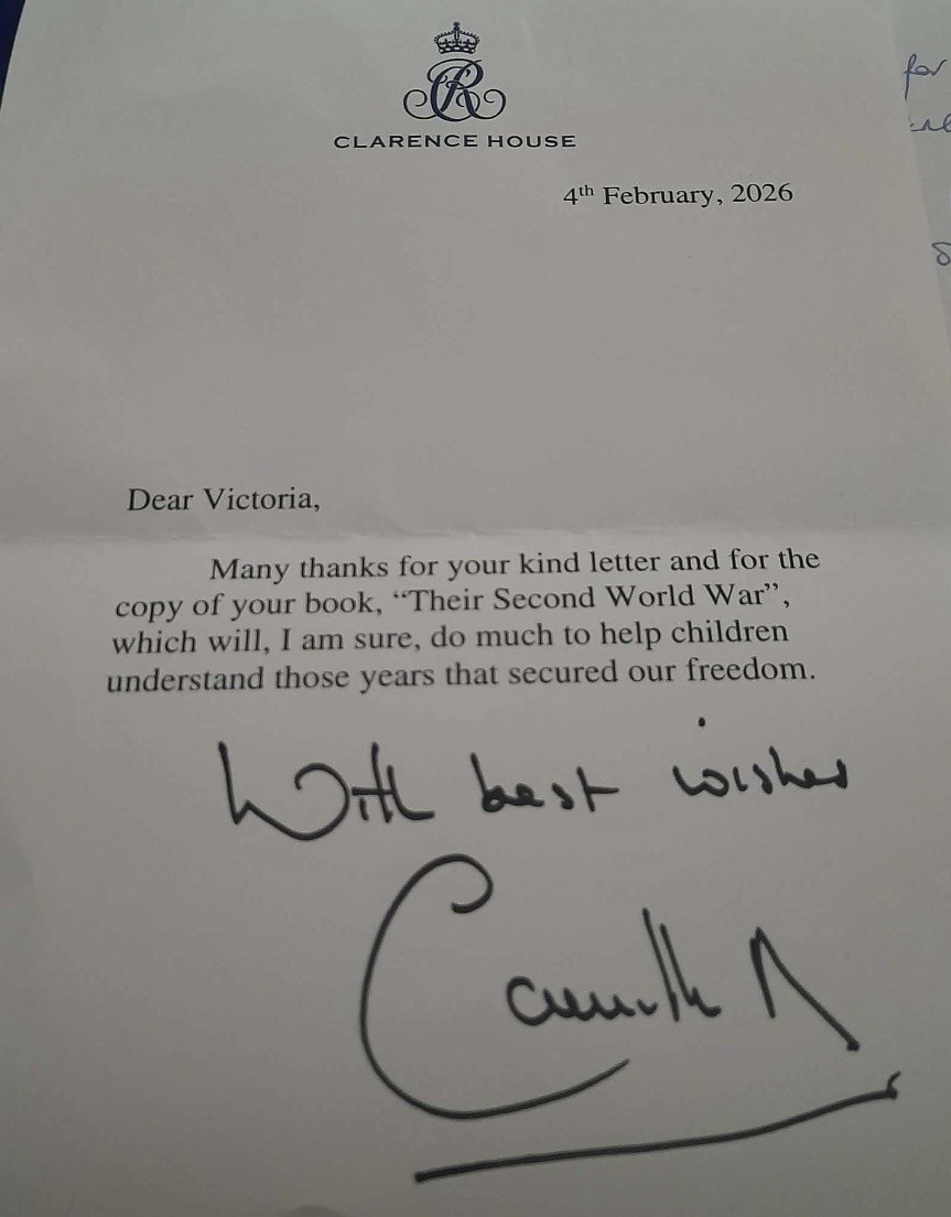 One of the letters sent by the Queen to author Victoria Panton Bacon