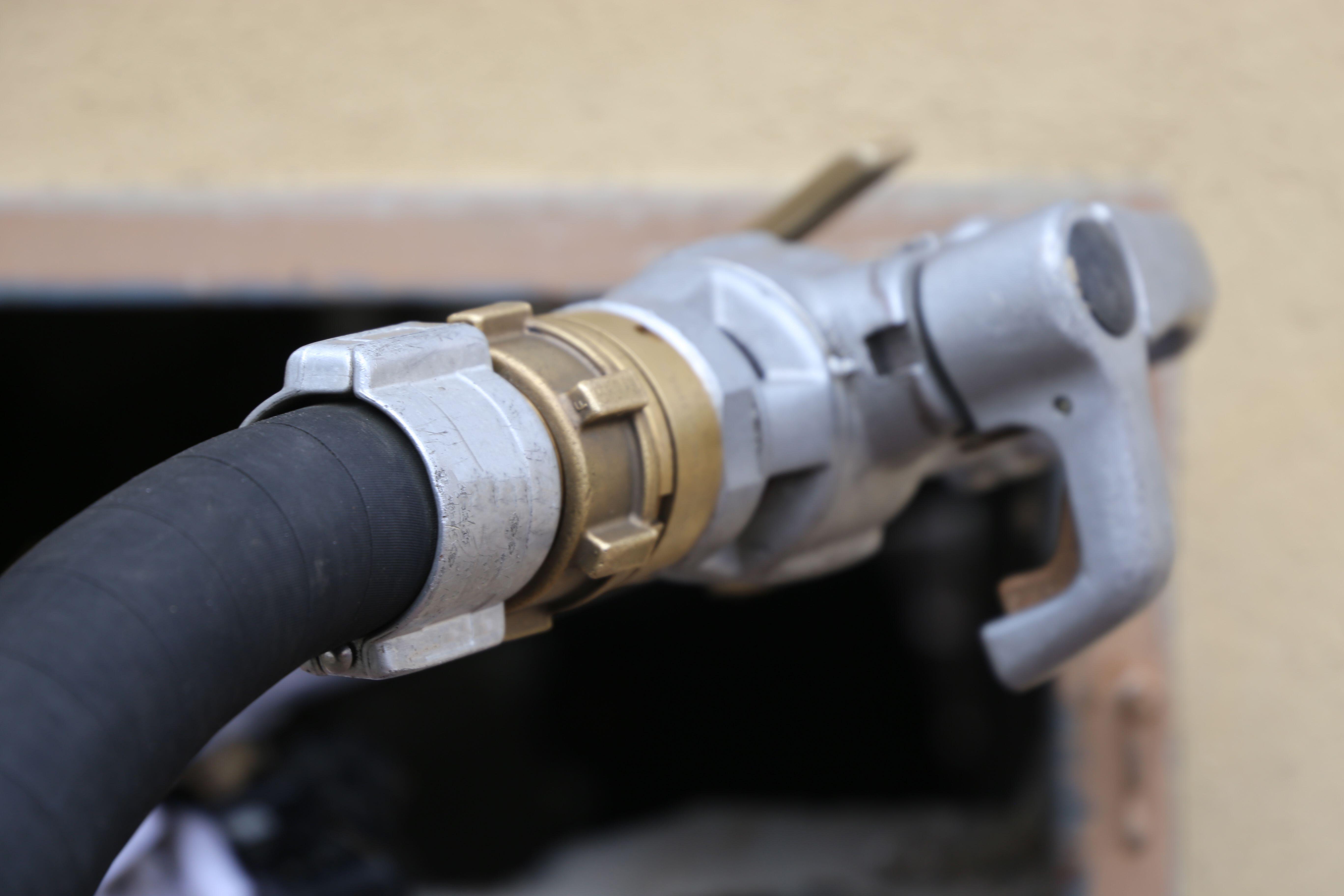 Close up of a truck delivering heating oil