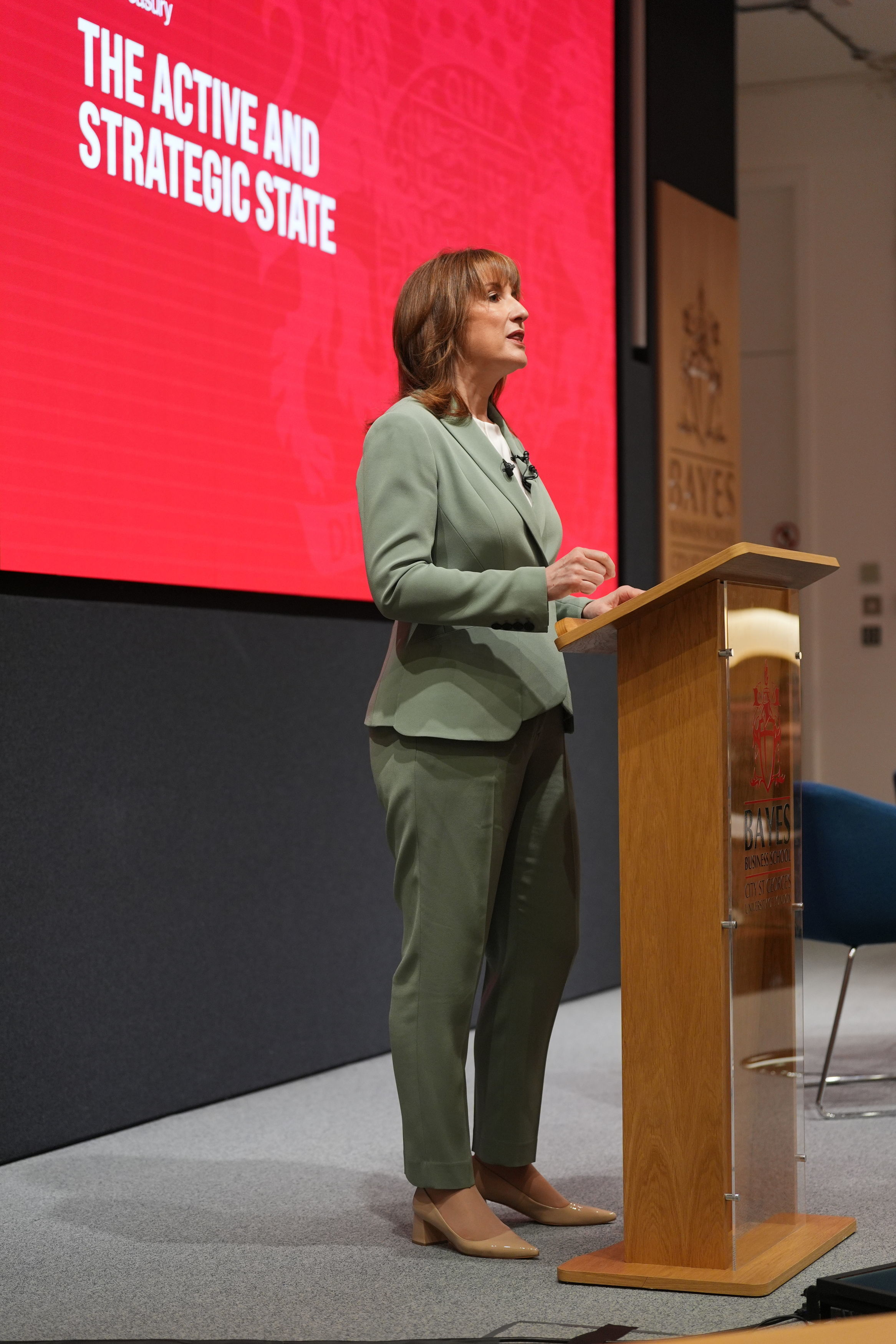 Chancellor Rachel Reeves delivers the Mais Lecture at the Bayes Business School in central London