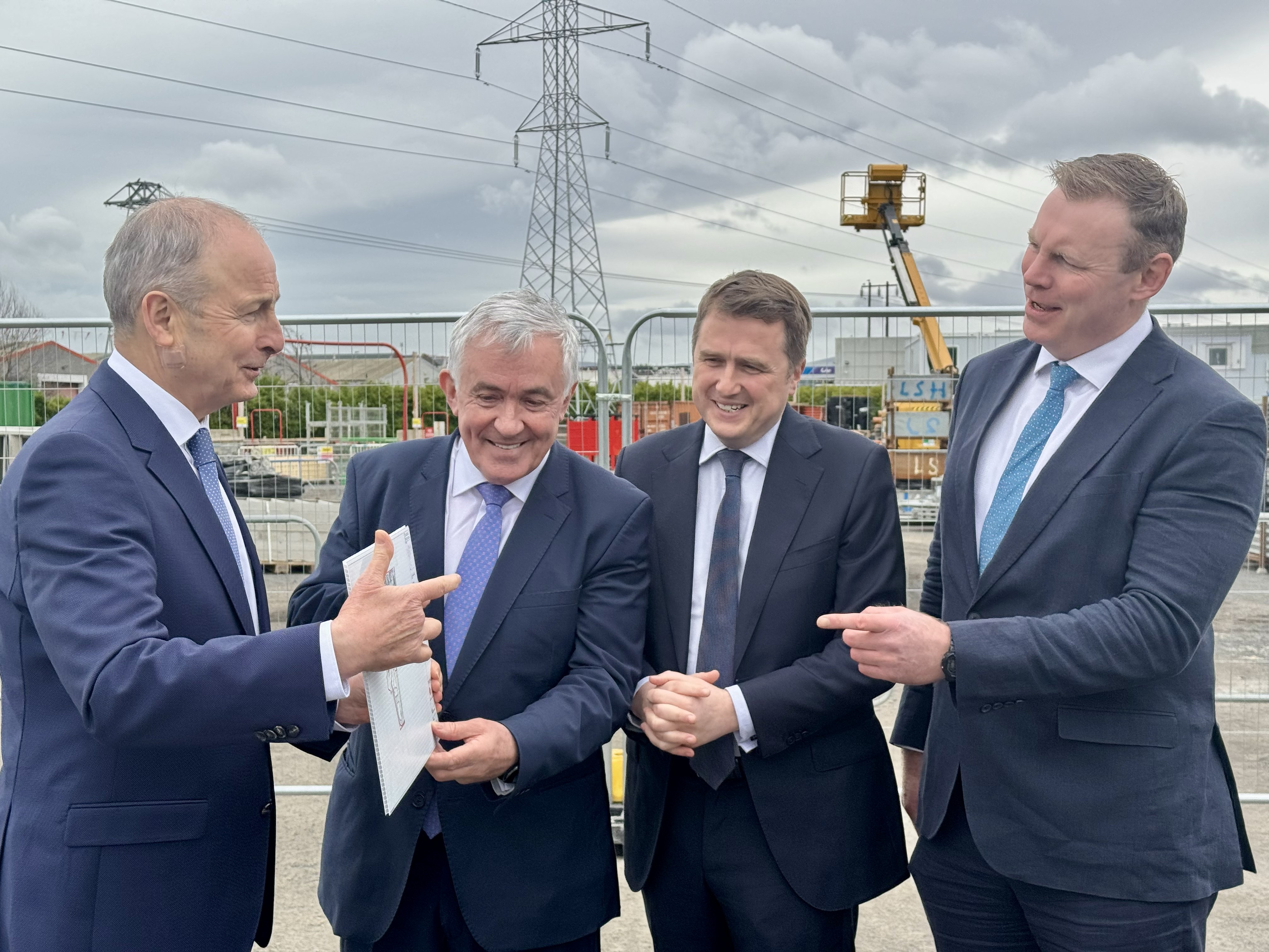 Micheal Martin, Michael O’Flynn chief executive of the O'Flynn Group, James Browne and John Coleman, the Land Development Agency chief executive