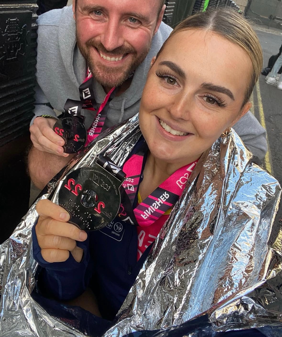 Jess Roberts and Darren Whitley with their medals 