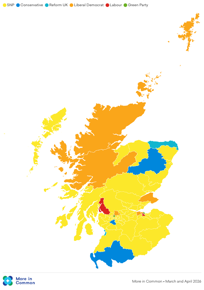Constituency map for a More in Common poll