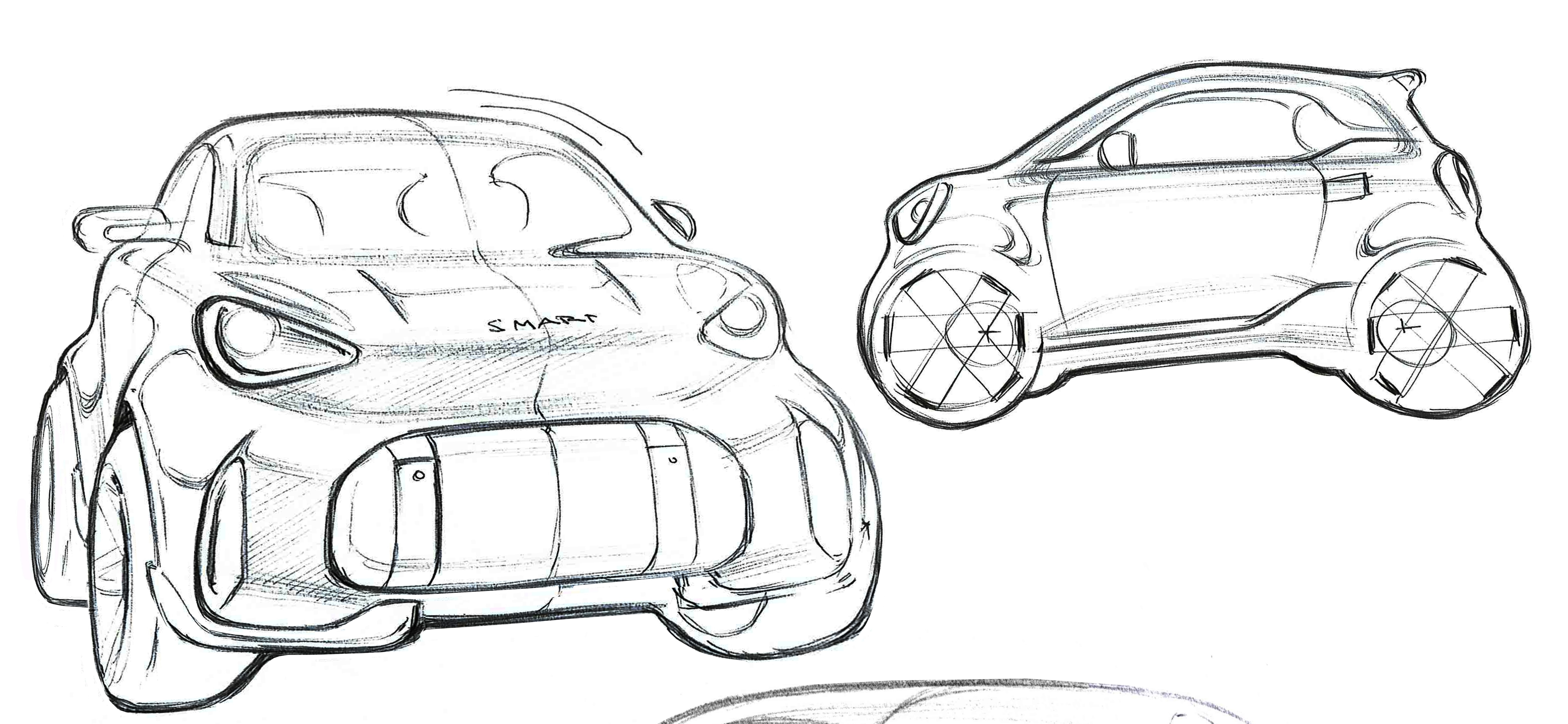 Smart Car Structure Design Smart reveals design sketches of #2 electric city car