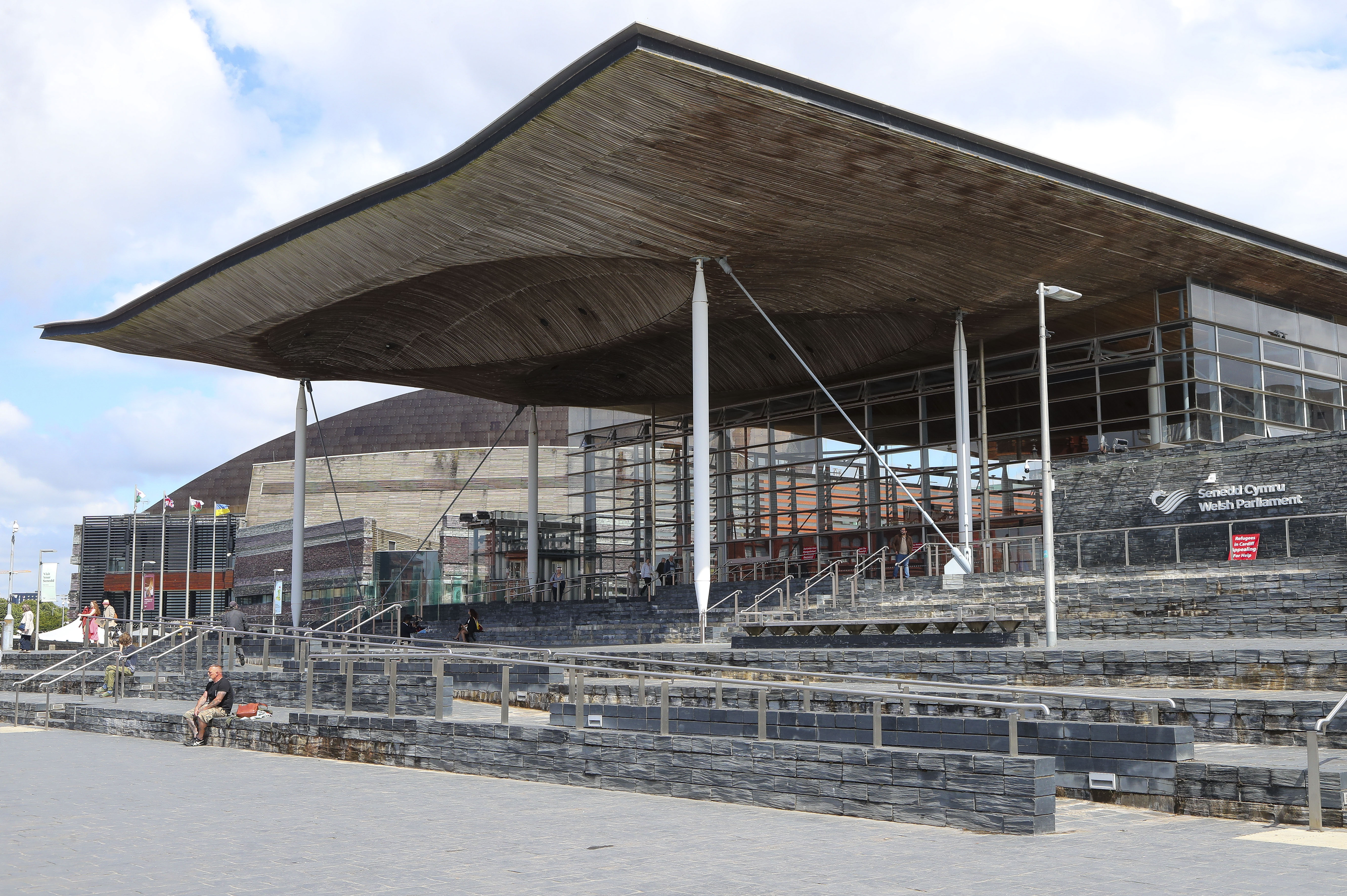 Exterior view of the Senedd