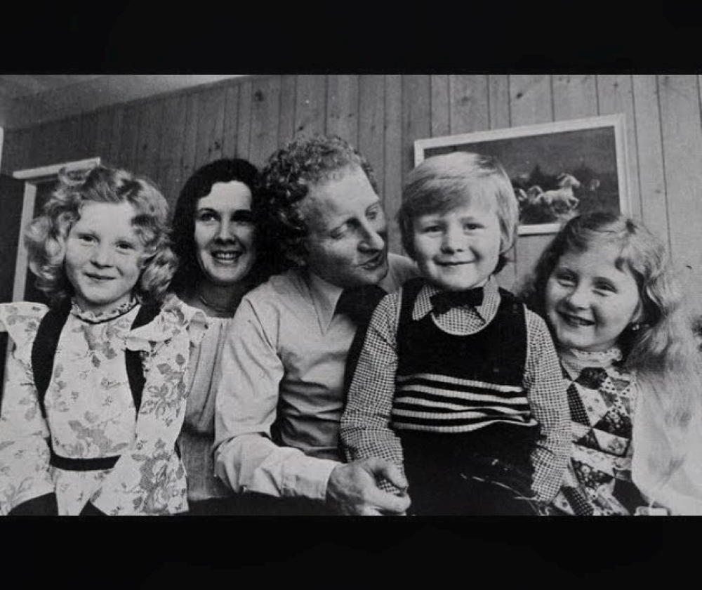 Jimmy Johnstone with children, including his son James