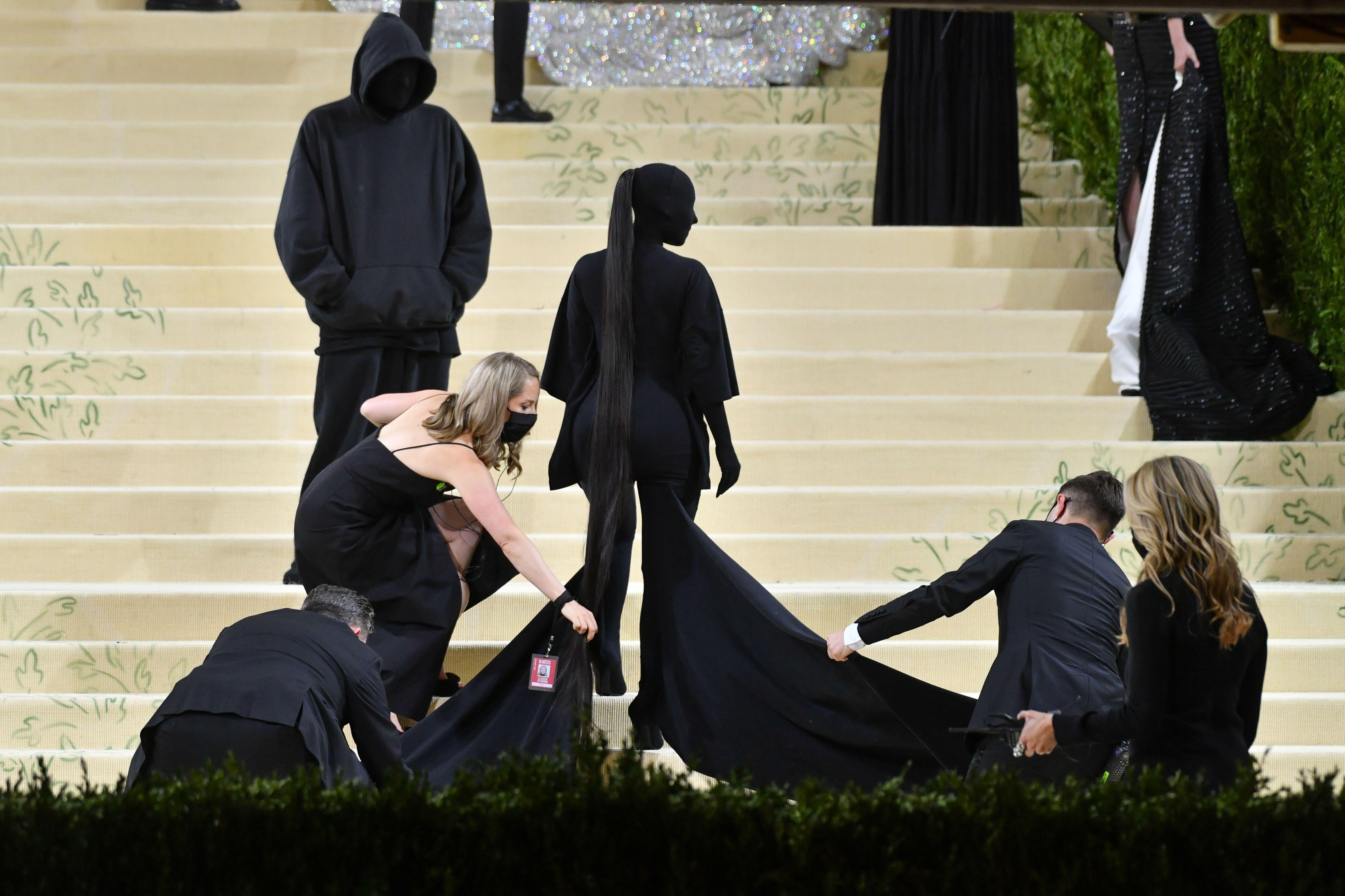 Kim Kardashian in Balenciaga on the Met Gala carpet 