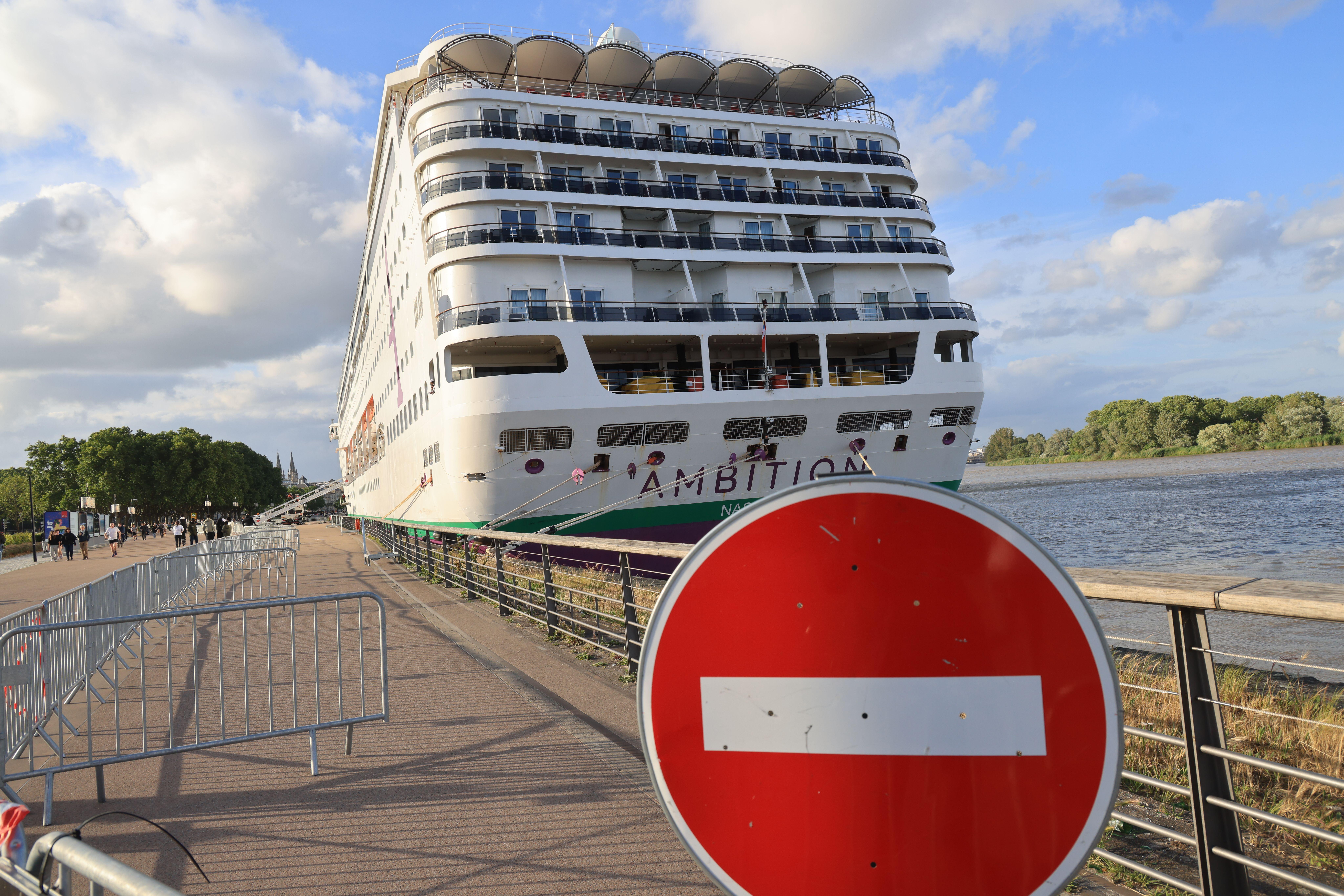 The cruise ship Ambition docked in Bordeaux