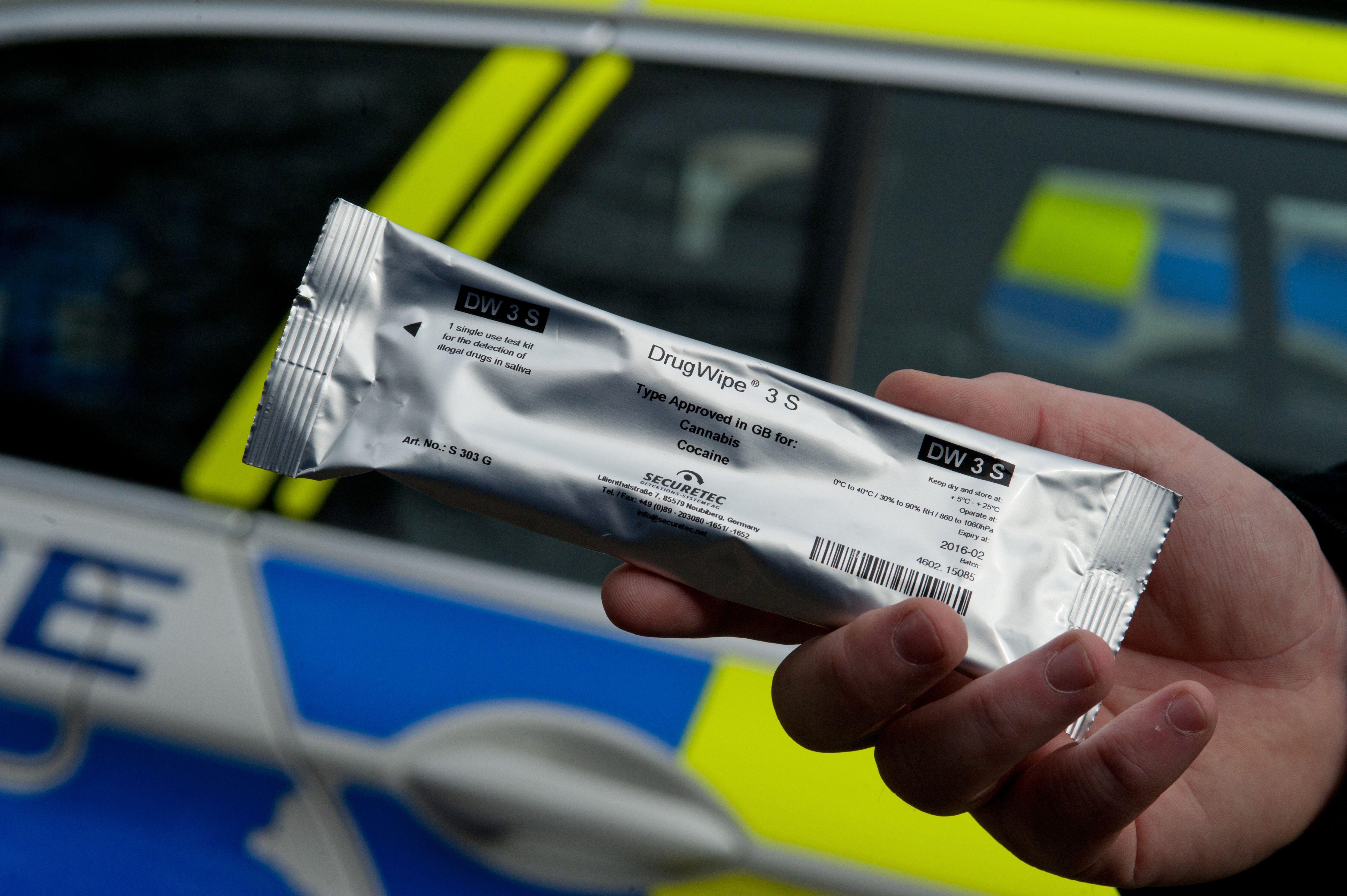 A Securetec Drugwipe test for cannabis or cocaine