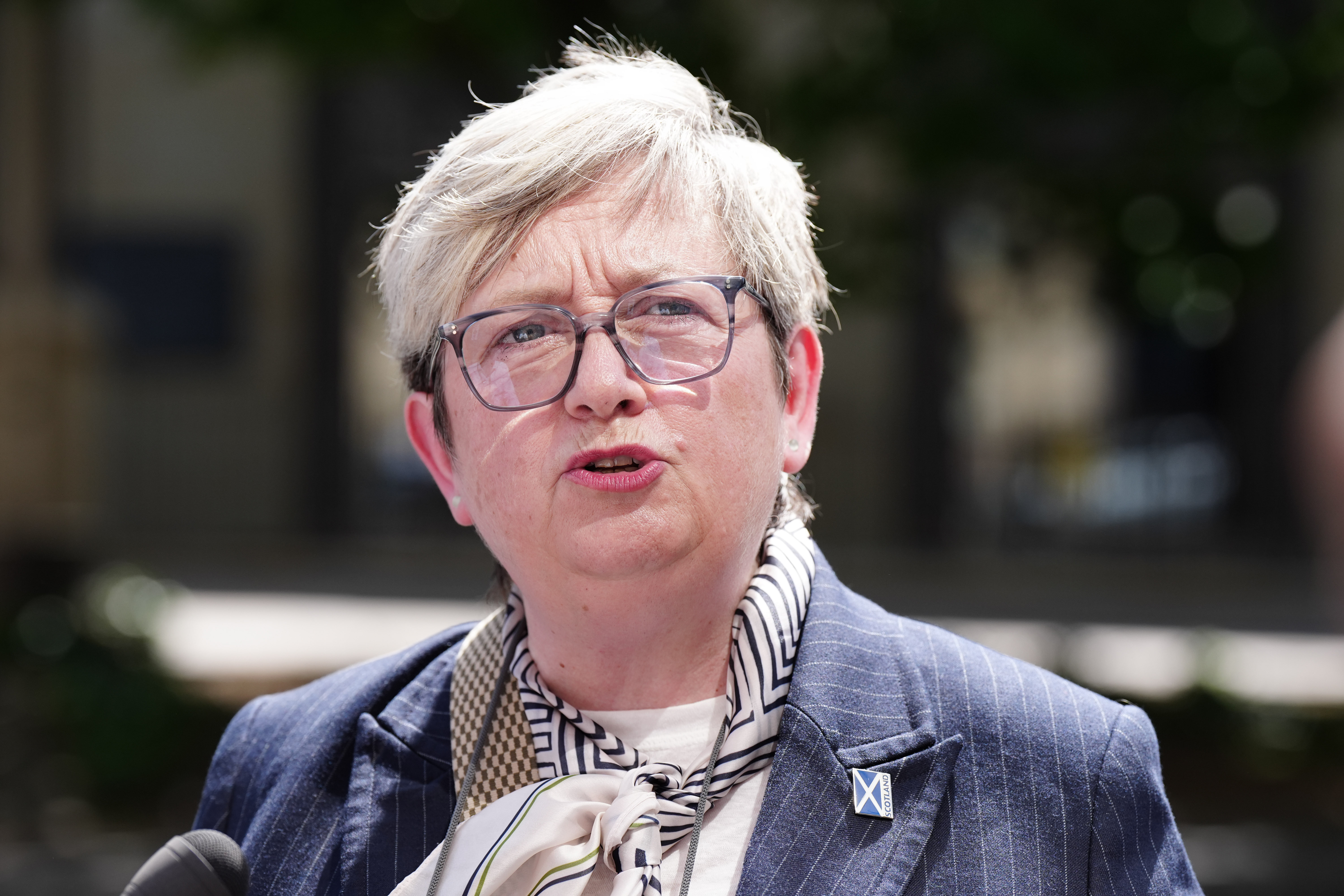 Former SNP MP Joanna Cherry KC speaks to journalists