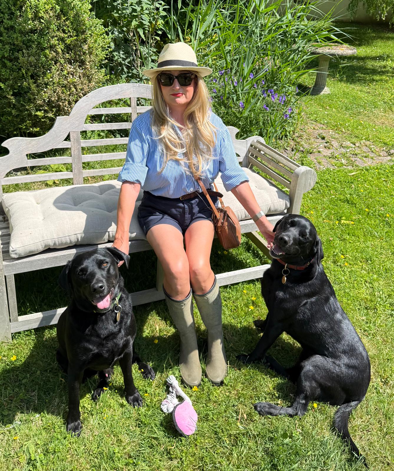 Amanda Burgess with her dogs Cromwell and Pip