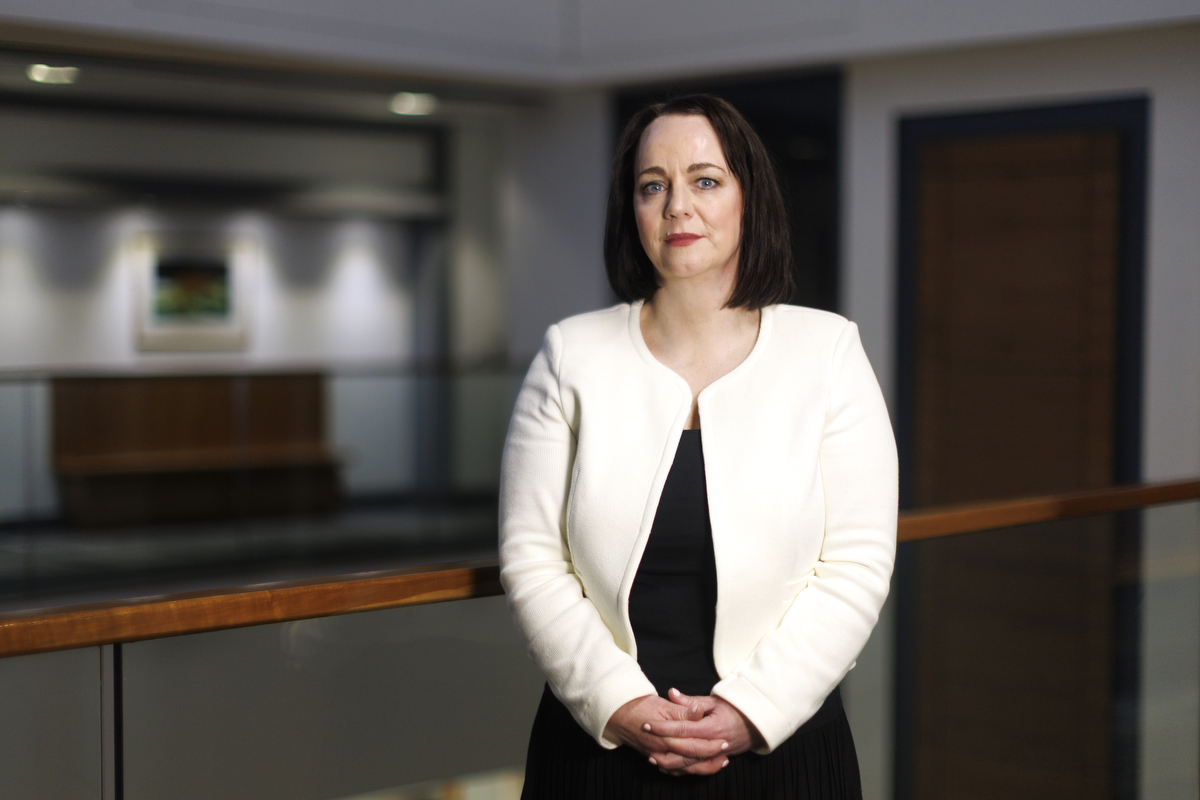 Catherine Kierans looks at the camera