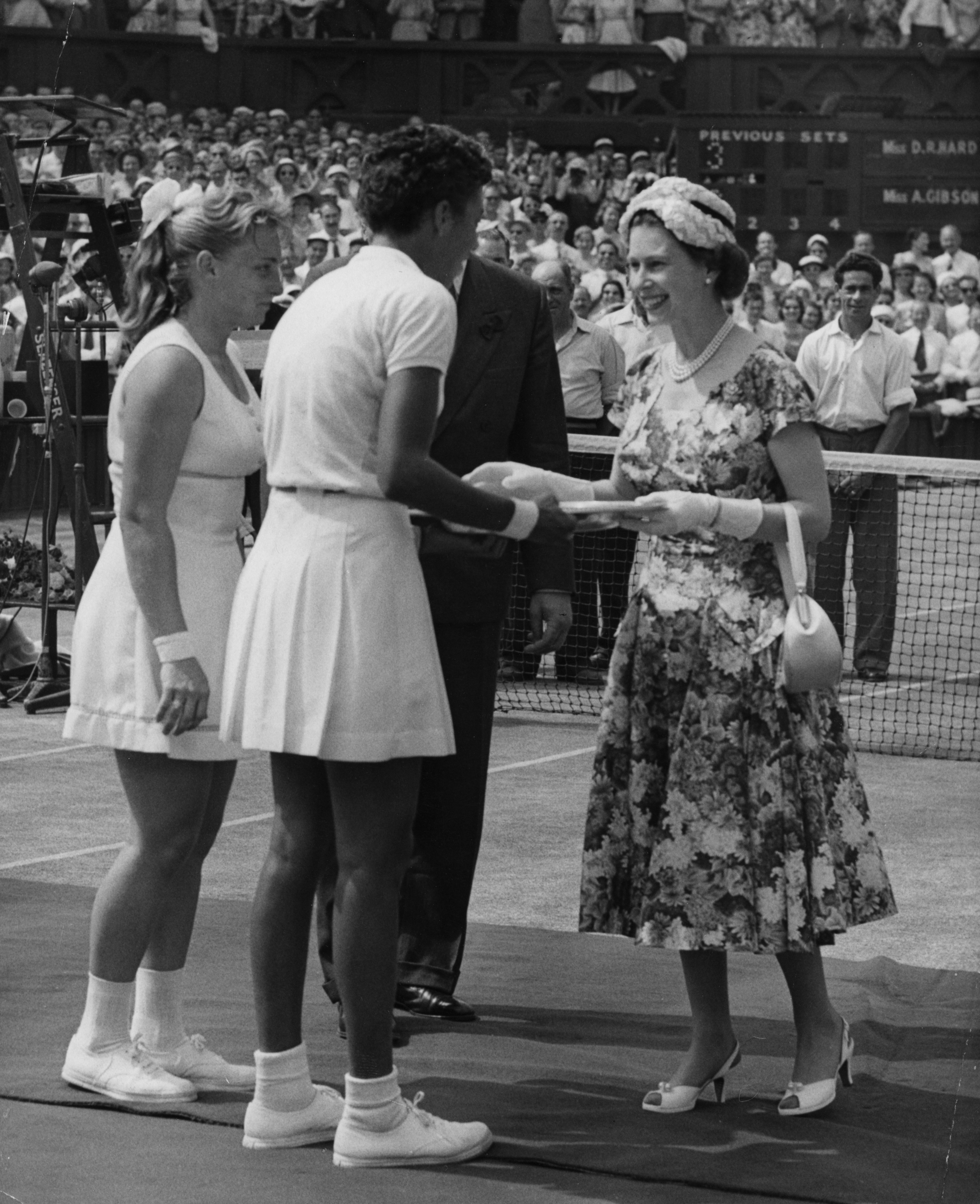 La difunta reina de Wimbledon en 1957