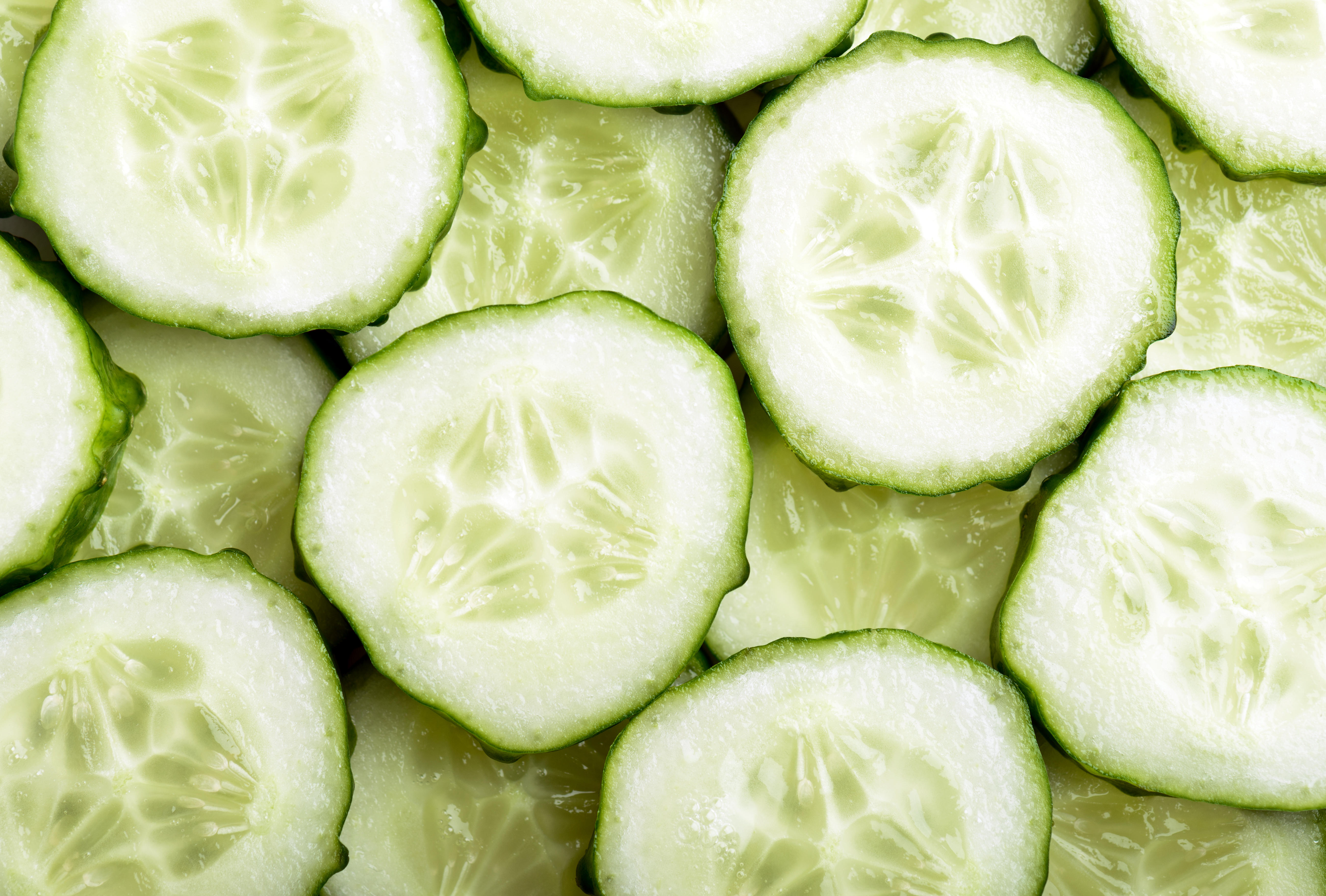 Lots of cucumber slices 