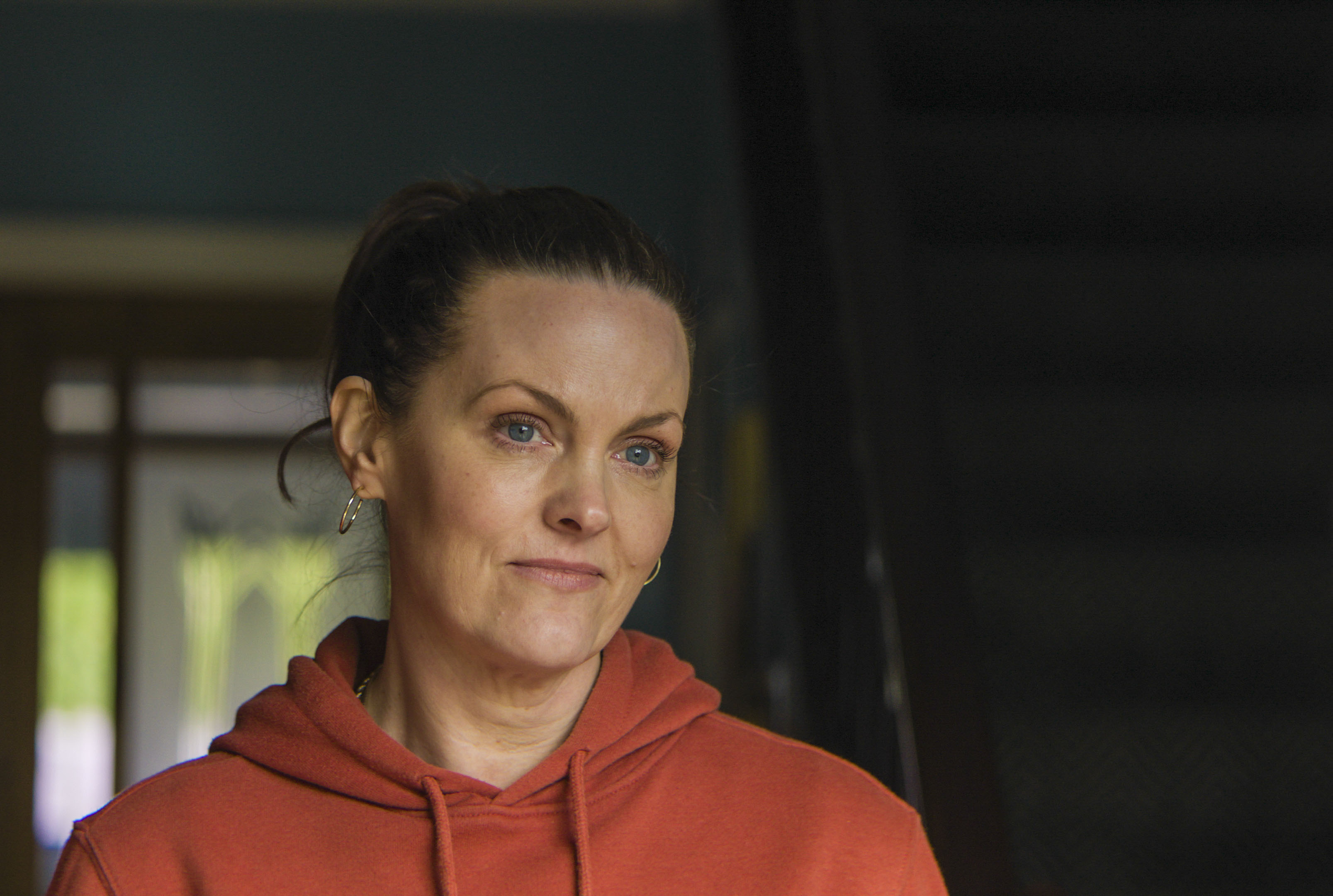 Jo Joyner in character as Nicola on the set of Time