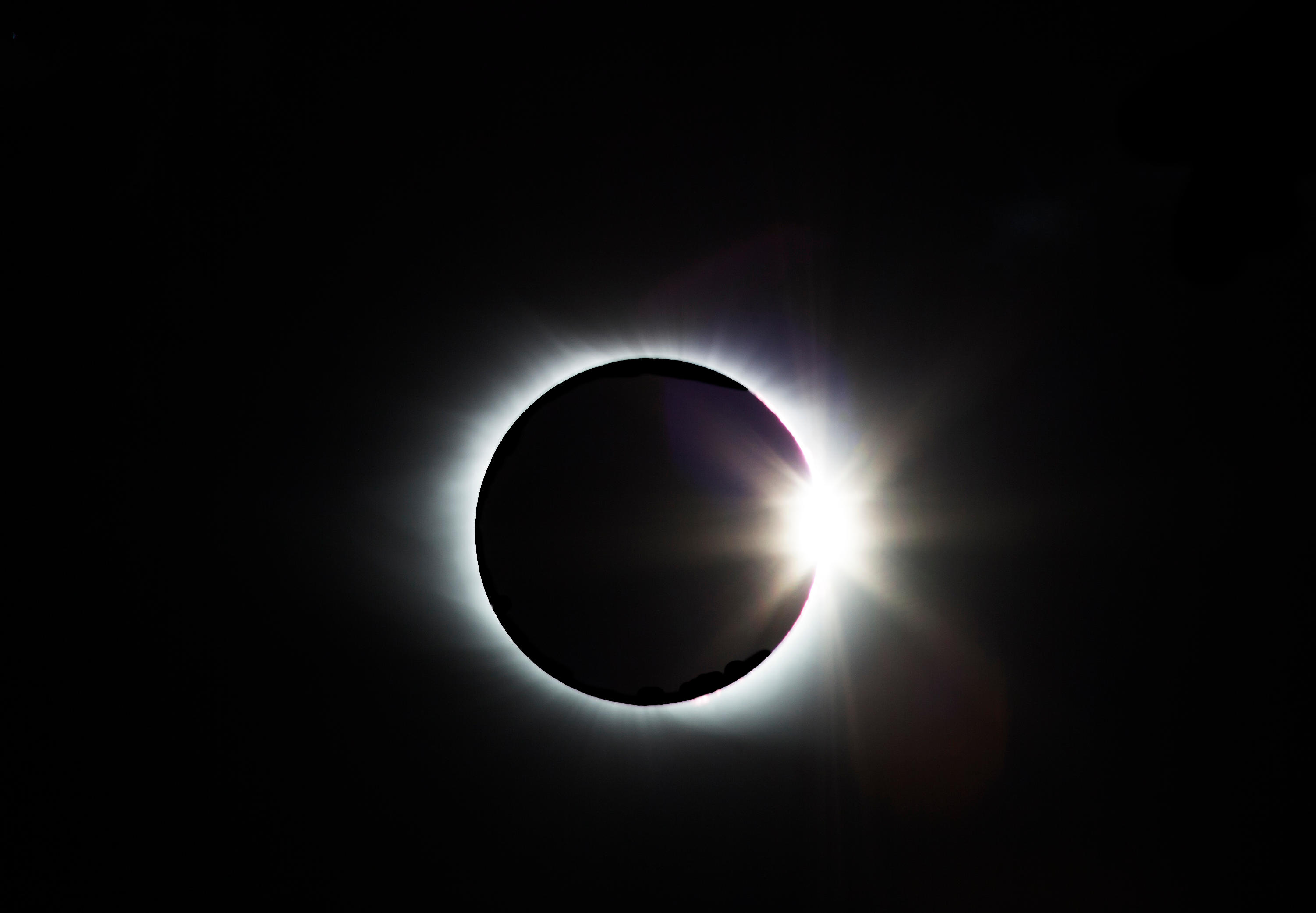 Total solar eclipse of the sun on August 21, 2017 as seen from Greenville South Carolina USA