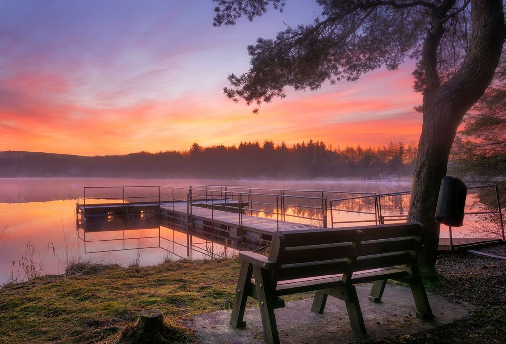 Loughmacrory Lough at sunset (Liam McClean/PA)