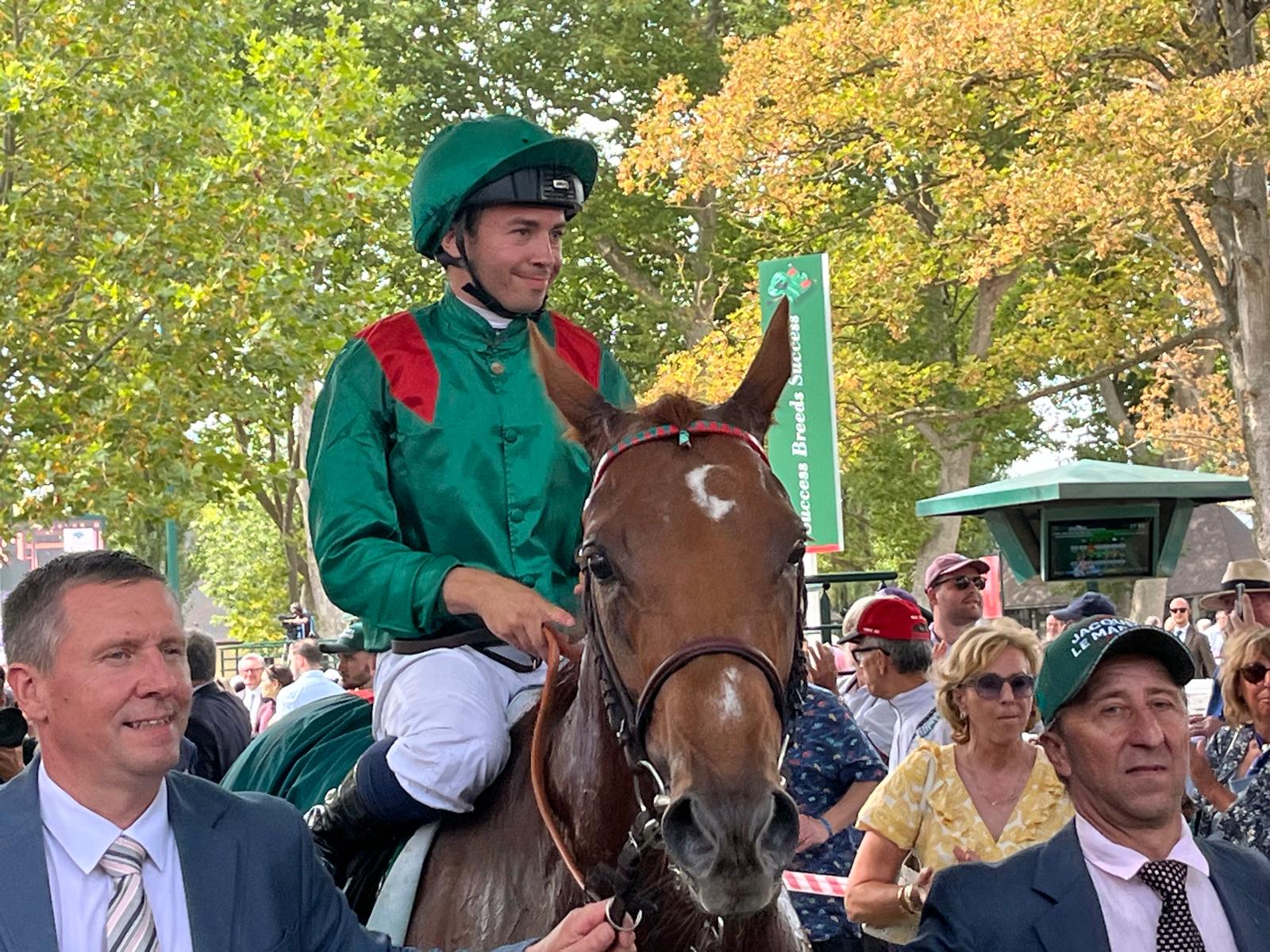 A big smile from winning jockey Mickael Barzalona aboard Rayif