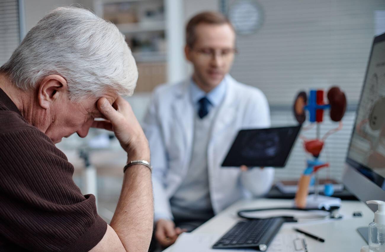 A stock image of someone having a medical consultation