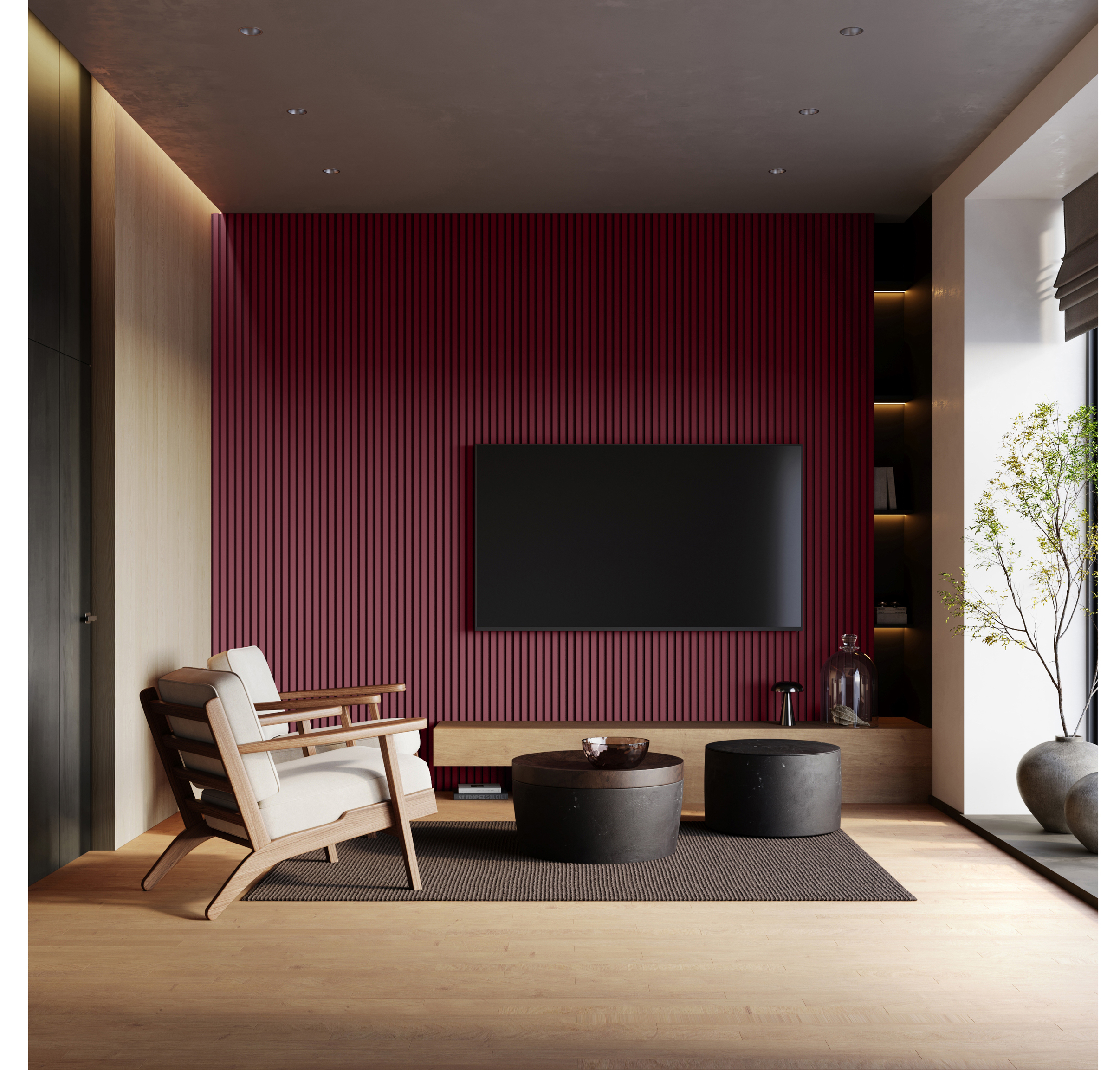 Trepanel Windsor Wine Redd Matt Acoustic Wall Panels, Walls And Floors
