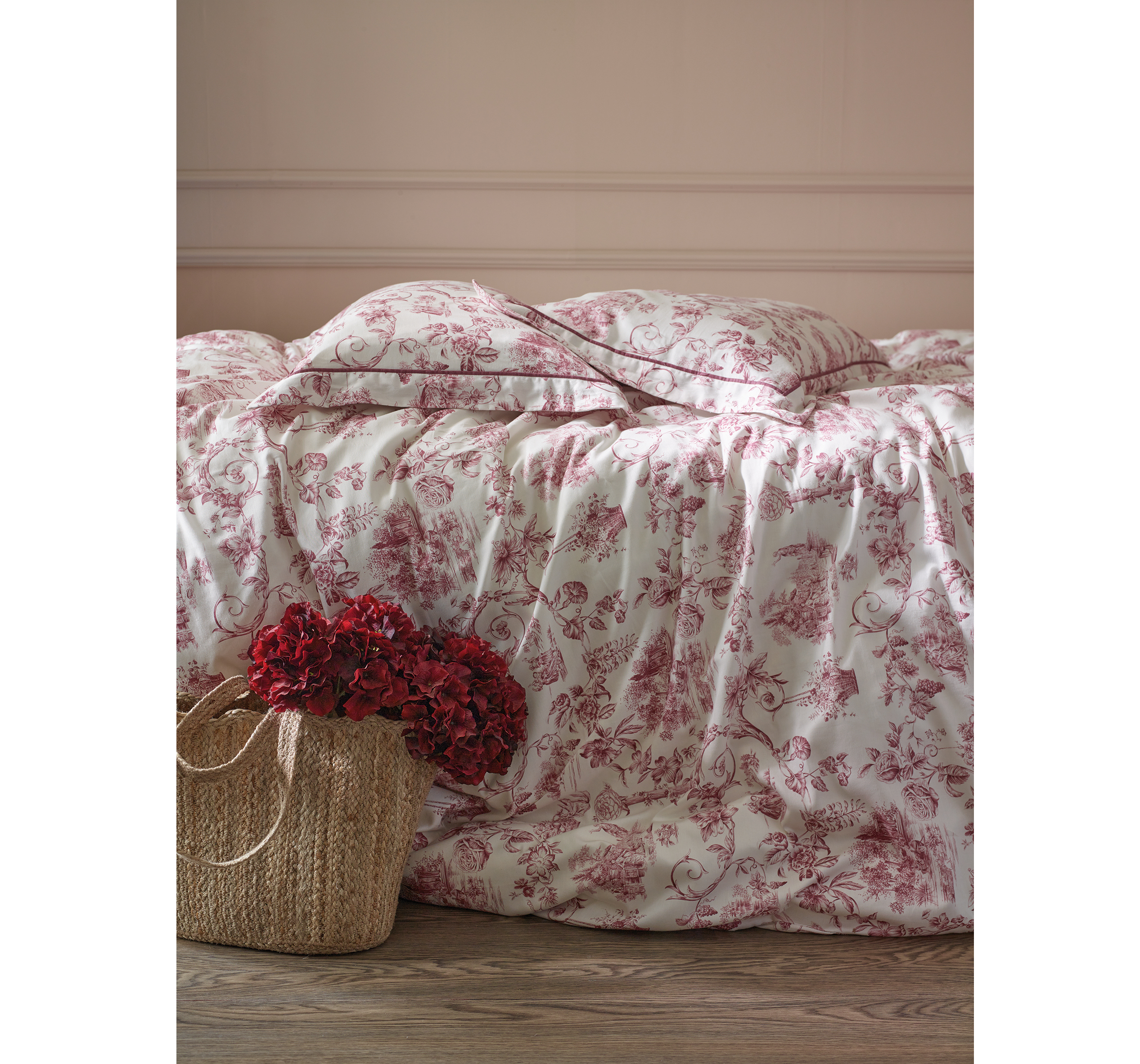 8 French Toile Berry Bed Linen Set, French Bedroom