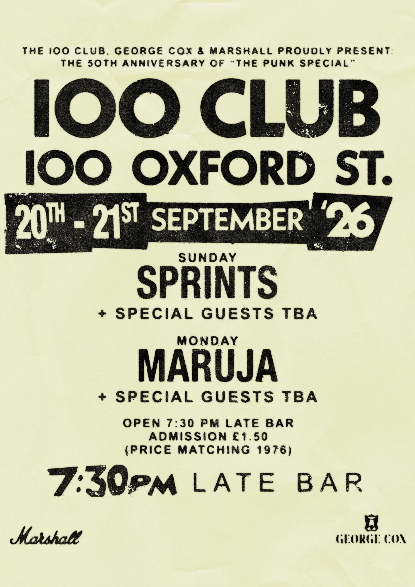 Poster for the gigs