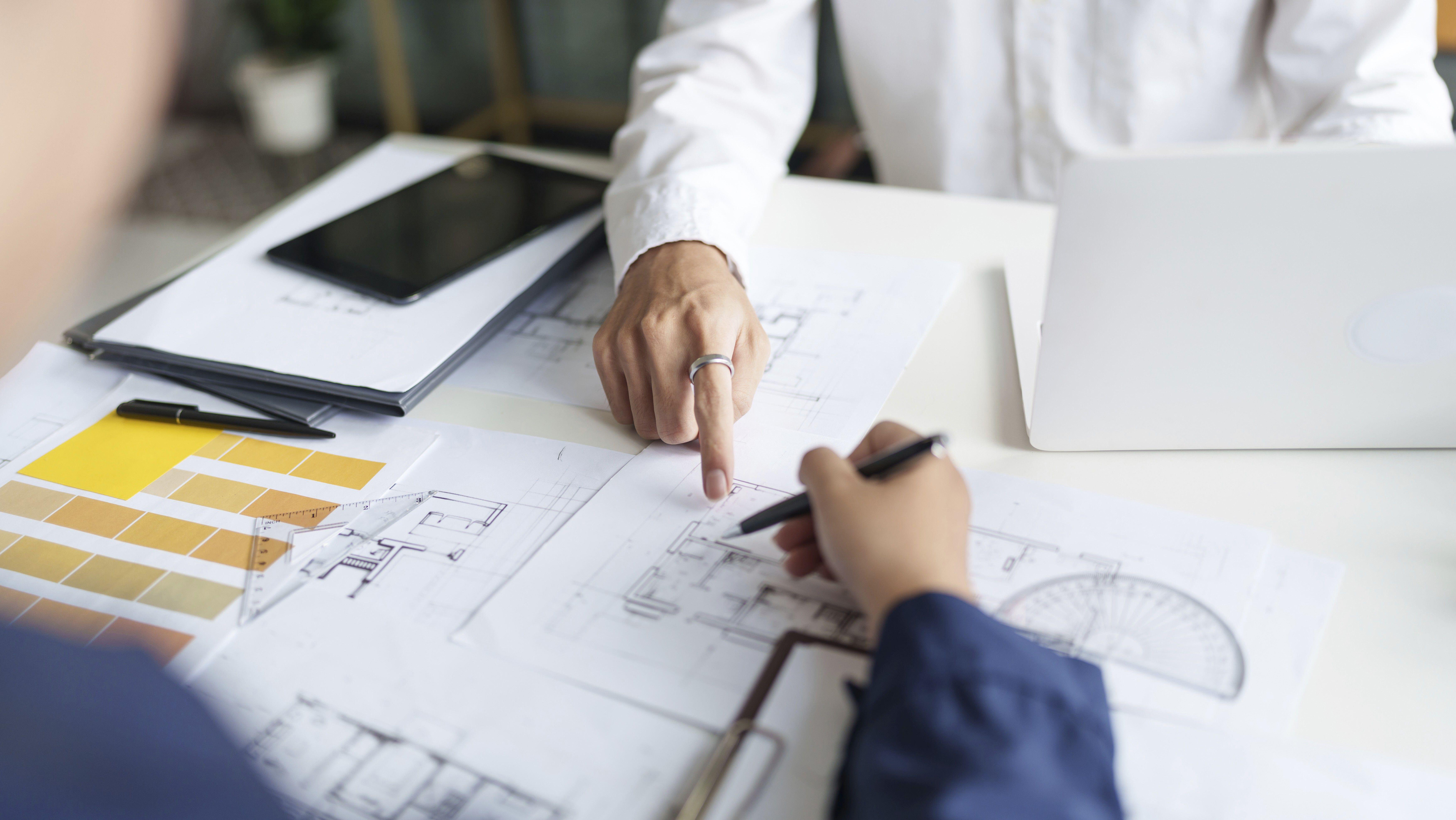 Detailed architect drawings for a planning project