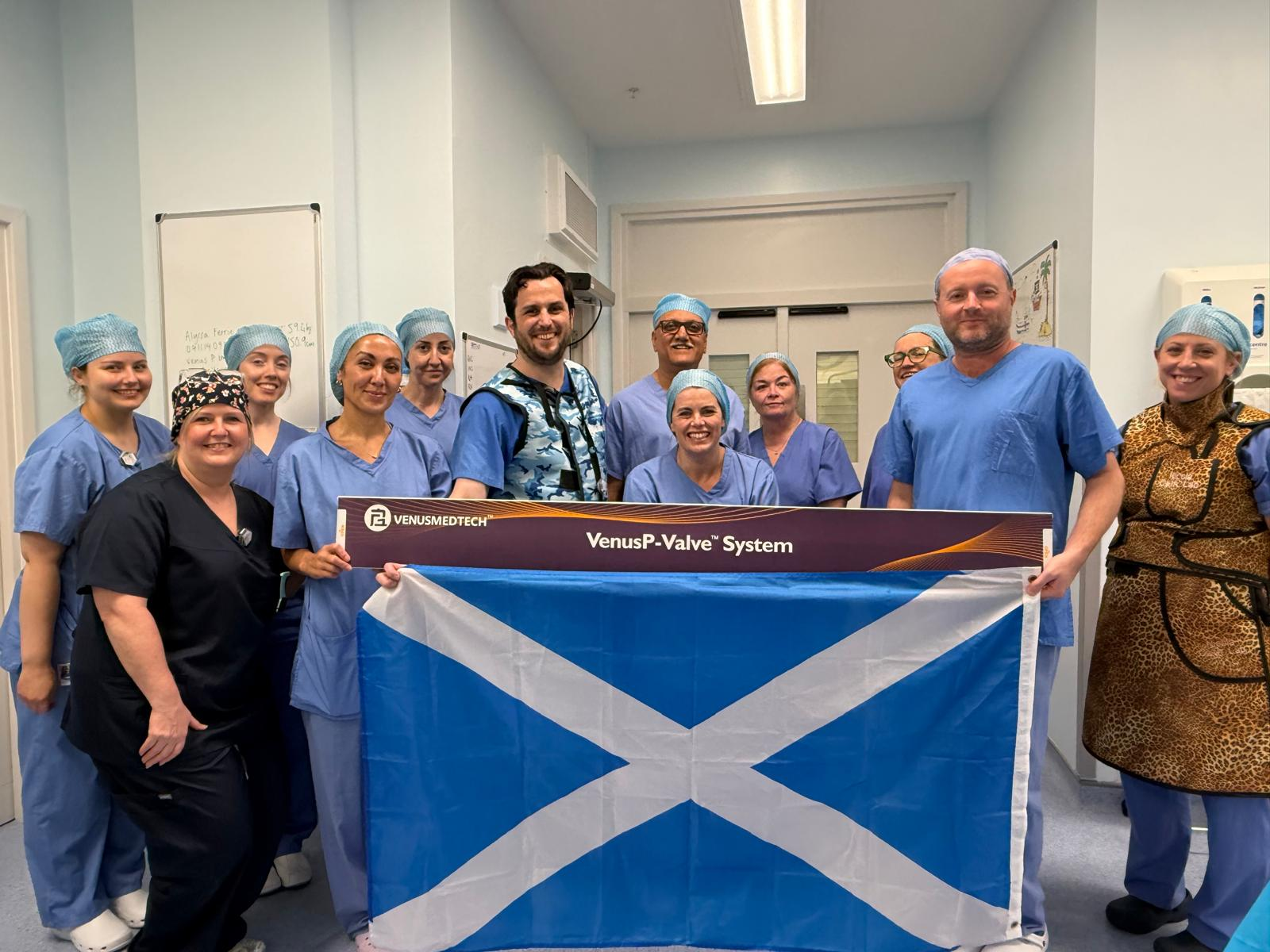 Medical team with Saltire flag