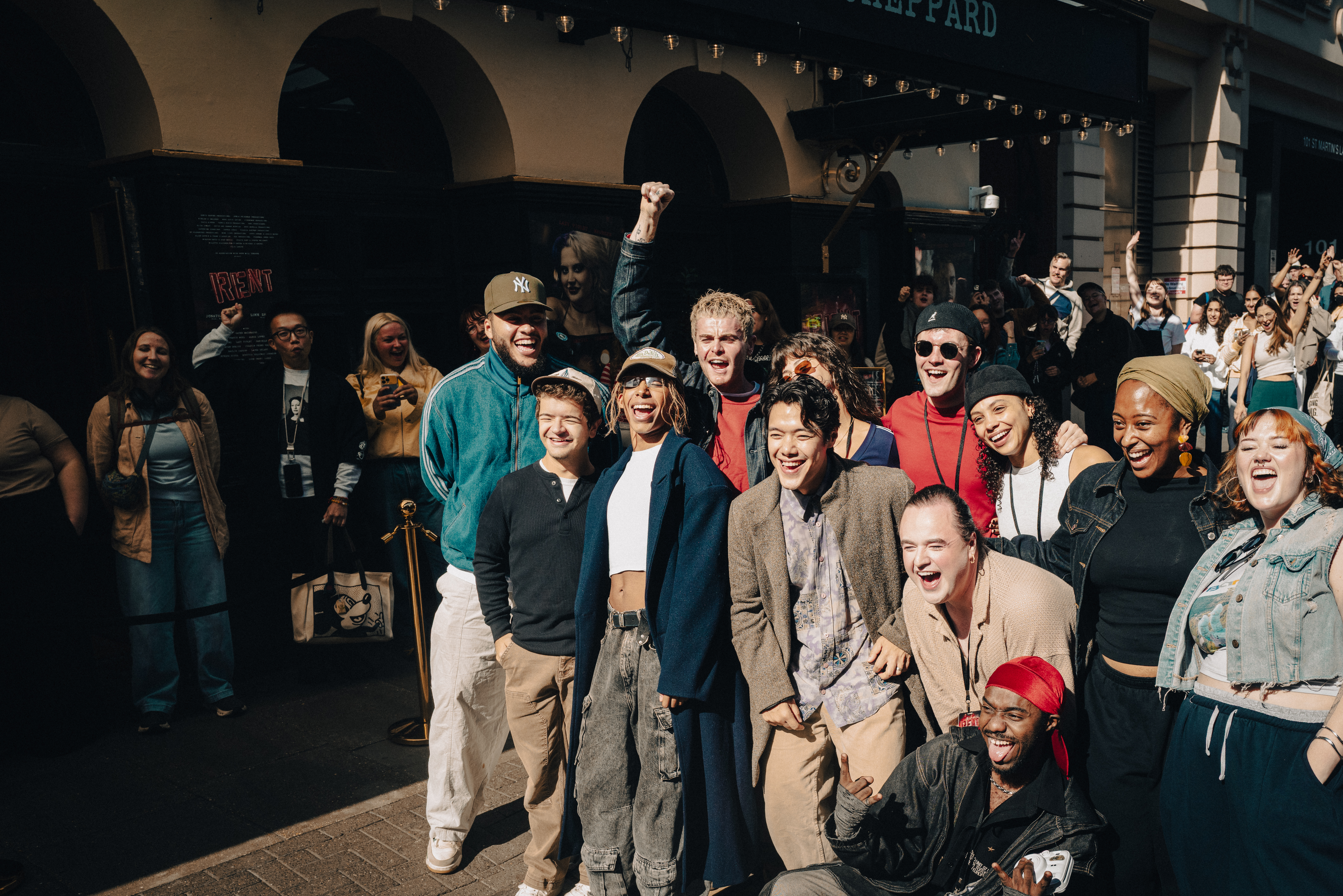 Gaten Matarazzo with his Rent castmates