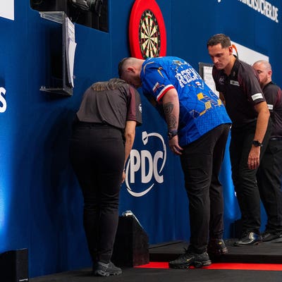 Josh Rock’s dart gets caught in a hard place to find in bizarre incident