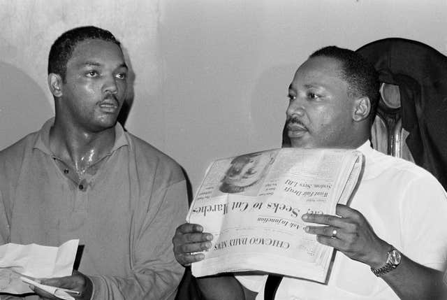 Rev Jesse Jackson with Dr Martin Luther King Jr in Chicago in 1966