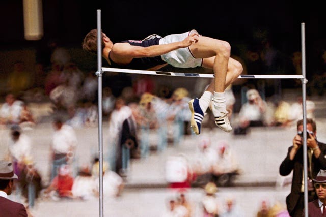 Dick Fosbury on his way to Olympic gold in 1968