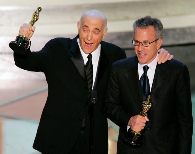 Producers Albert S Ruddy, left, and Tom Rosenberg accept their Oscars after the film Million Dollar Baby won for best motion picture of the year at the 77th Academy Awards on February 27 2005 in Los Angeles