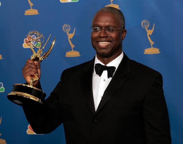 Andre Braugher holds the award for outstanding lead actor in a miniseries or a movie for his work on Thief at the 58th annual Primetime Emmy Awards in 2006 in Los Angeles 