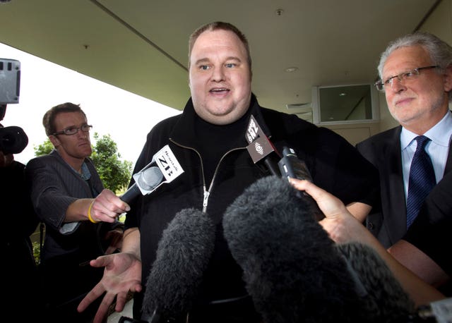 Kim Dotcom, the founder of the file-sharing website Megaupload, in February 2012 in Auckland, New Zealand