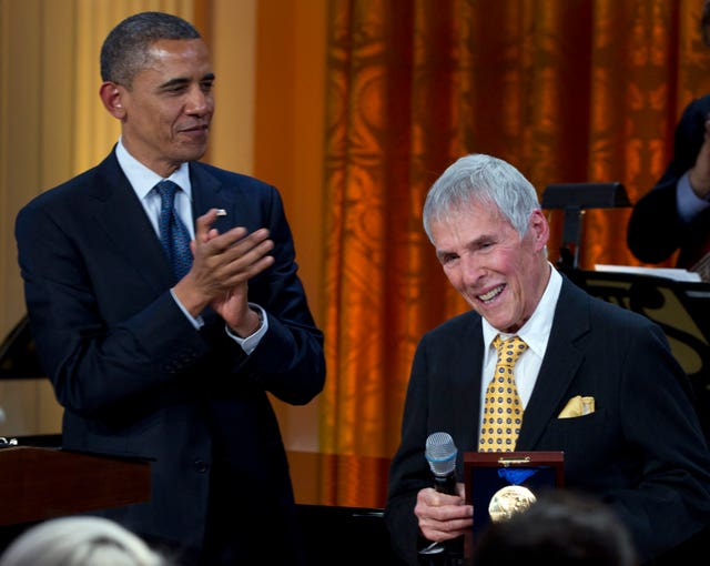 Barack Obama meeting Burt Bacharach at the White House in 2012