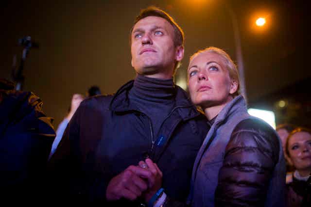 Alexei Navalny with his wife Yulia