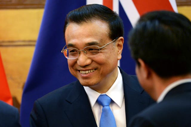 Then-Chinese premier Li Keqiang attends a signing ceremony with then-Australian prime minister Malcolm Turnbull at the Great Hall of the People in Beijing, China, on April 14 2016