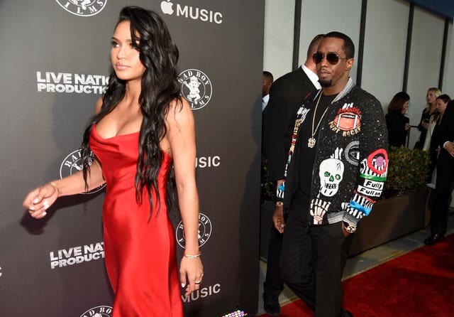 Cassie Ventura in a red dress and Sean Combs