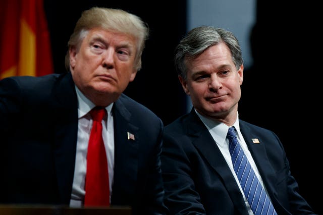 Donald Trump with Christopher Wray