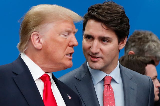 Donald Trump with Canadian Prime Minister Justin Trudeau