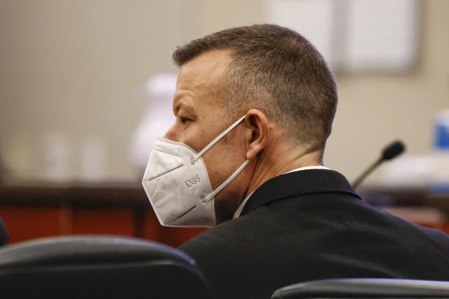 Paul Flores listens during his murder trial in Monterey County Superior Court in Salinas, California, Monday, July 18, 2022.