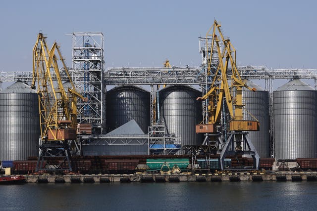 The grain storage terminal at the Odesa Sea Port 