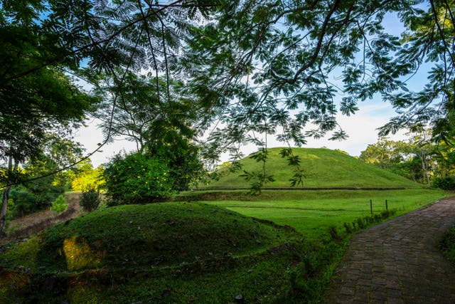 A view of a burial mound in Charaideo