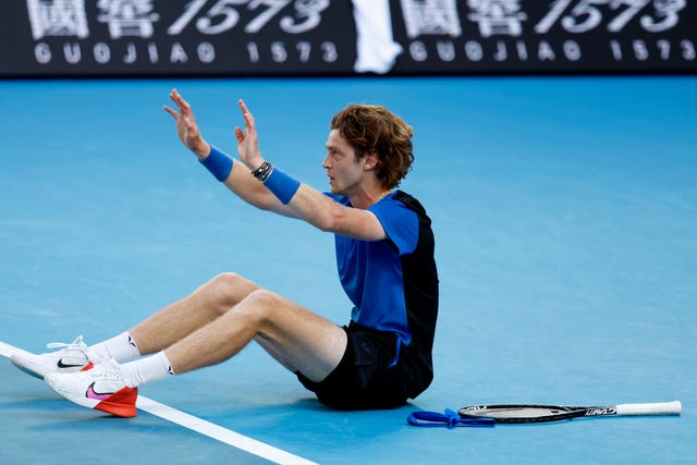 Andrey Rublev Andrey Rublev apologises to opponent Holger Rune for his dramatic net-cord winner