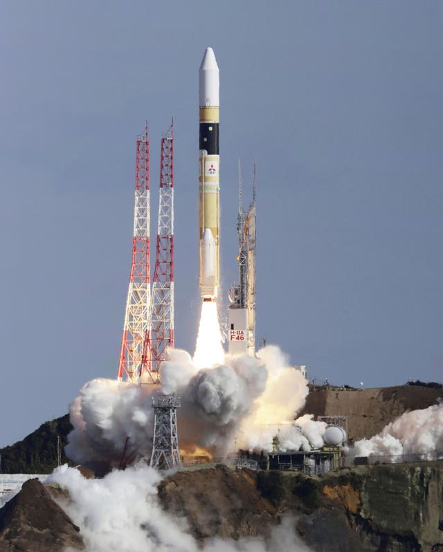 An H2A rocket lifts off from Tanegashima Space Centre in Kagoshima, southern Japan