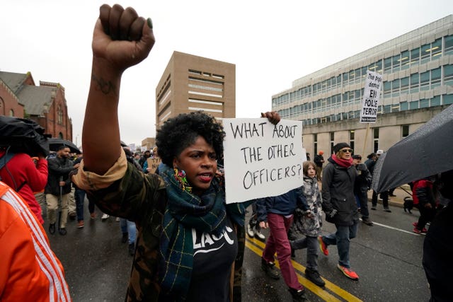 Protesters march on Saturday in Memphis over the death of Tyre Nichols