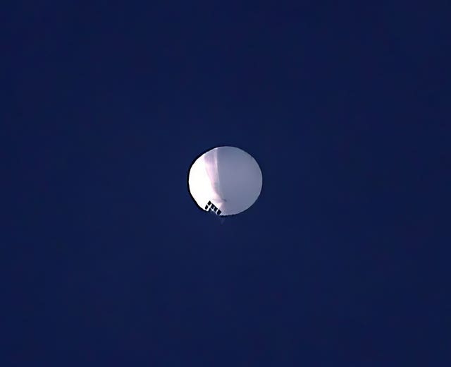 A high altitude balloon floats over Billings, Montana on Wednesday