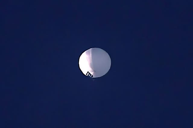 The high altitude balloon floating over Billings, Montana, before it was shot down