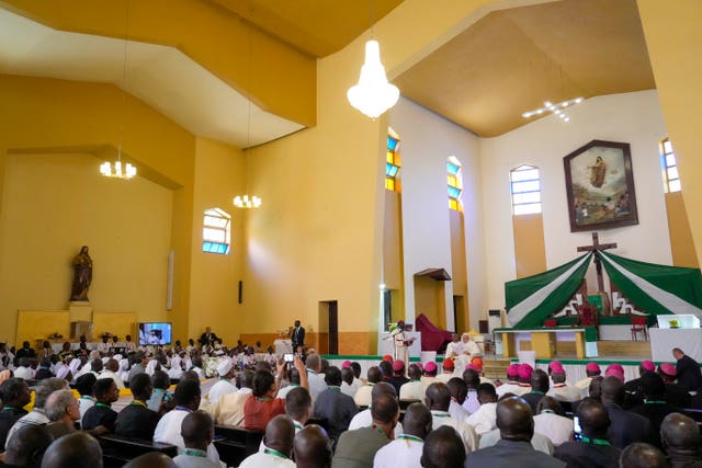 Pope Francis delivers a speech in Juba, South Sudan