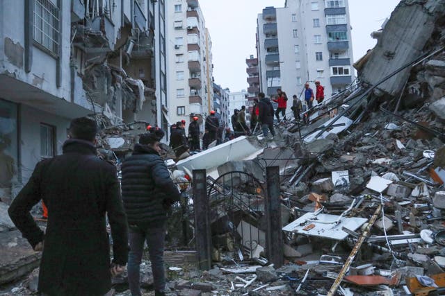 Earthquake rubble in Turkey